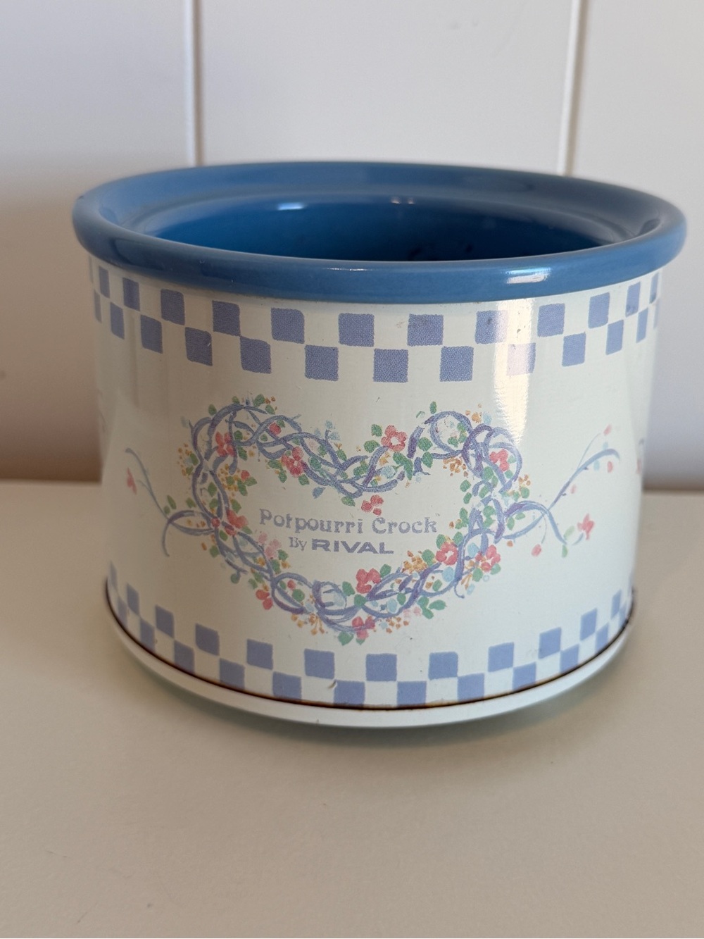 Rival Potpourri Crock Electric wax Warmer Blue Floral Heart